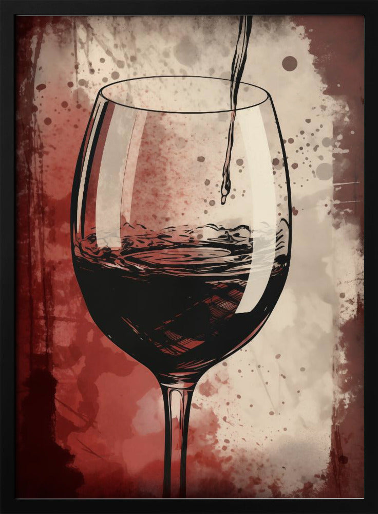 Red Red Wine No 5 - Stretched Canvas, Poster or Fine Art Print I Heart Wall Art