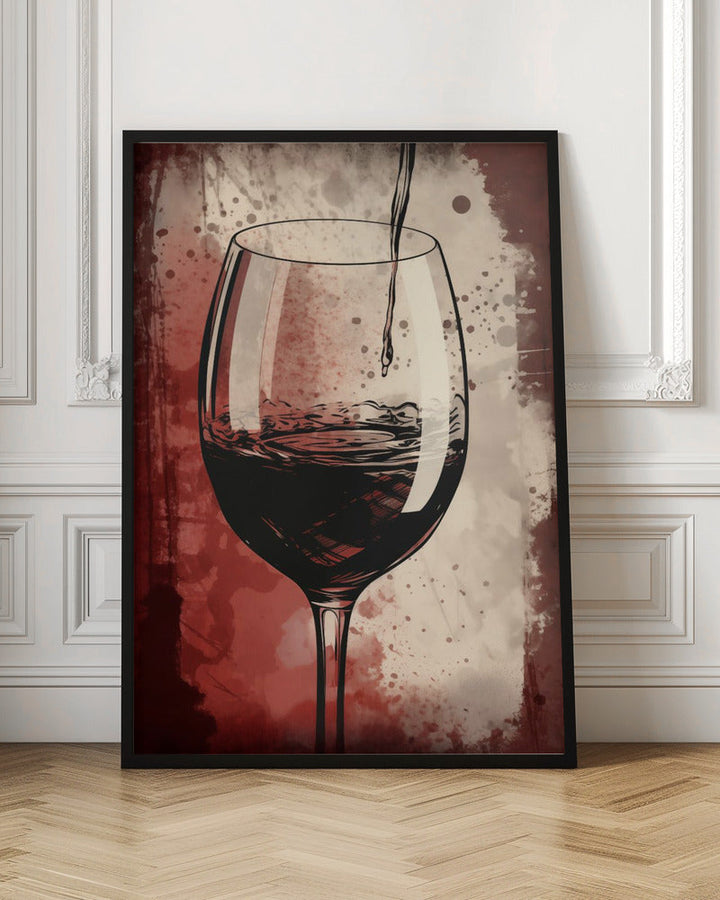 Red Red Wine No 5 - Stretched Canvas, Poster or Fine Art Print I Heart Wall Art