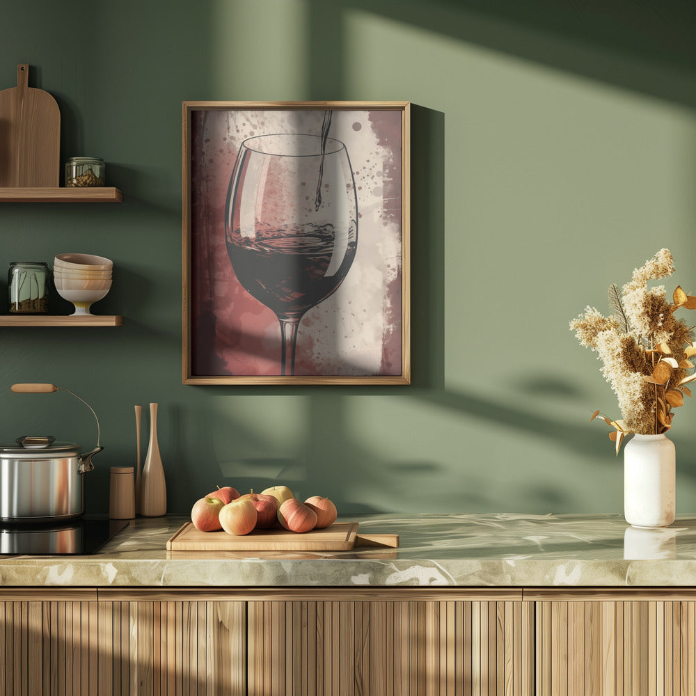 Red Red Wine No 5 - Stretched Canvas, Poster or Fine Art Print I Heart Wall Art