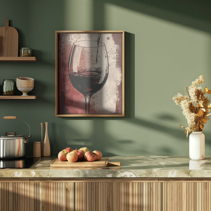 Red Red Wine No 5 - Stretched Canvas, Poster or Fine Art Print I Heart Wall Art