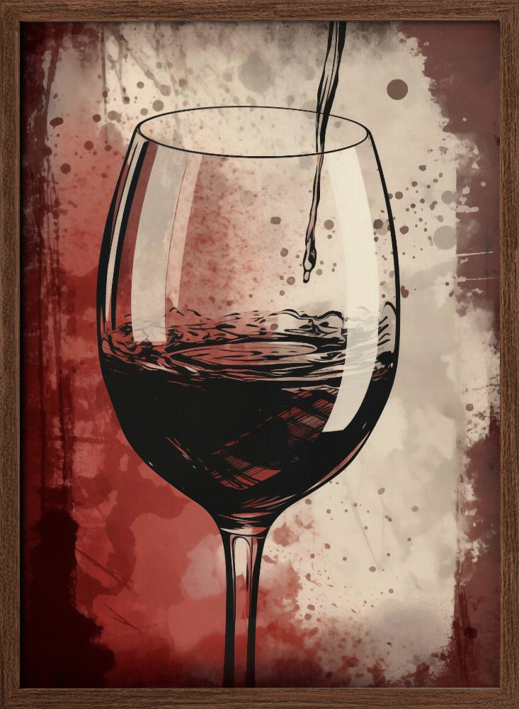 Red Red Wine No 5 - Stretched Canvas, Poster or Fine Art Print I Heart Wall Art