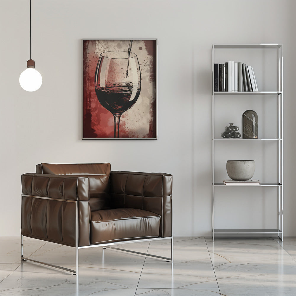 Red Red Wine No 5 - Stretched Canvas, Poster or Fine Art Print I Heart Wall Art