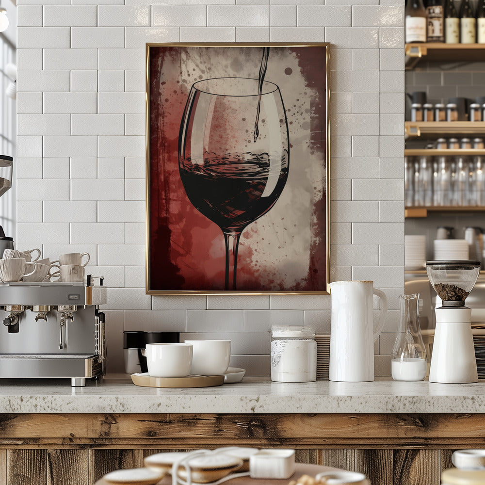 Red Red Wine No 5 - Stretched Canvas, Poster or Fine Art Print I Heart Wall Art