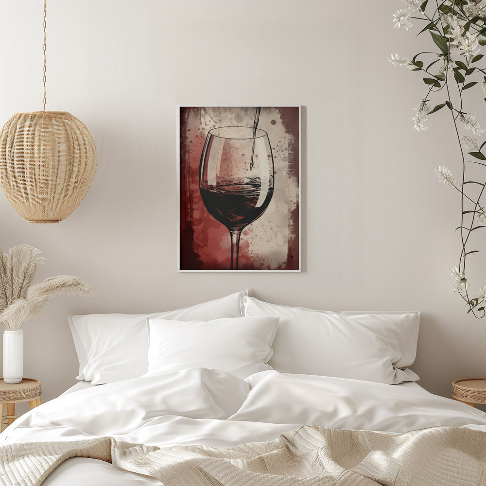 Red Red Wine No 5 - Stretched Canvas, Poster or Fine Art Print I Heart Wall Art