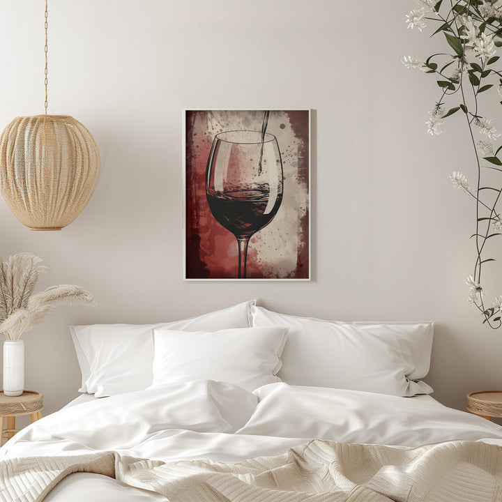 Red Red Wine No 5 - Stretched Canvas, Poster or Fine Art Print I Heart Wall Art