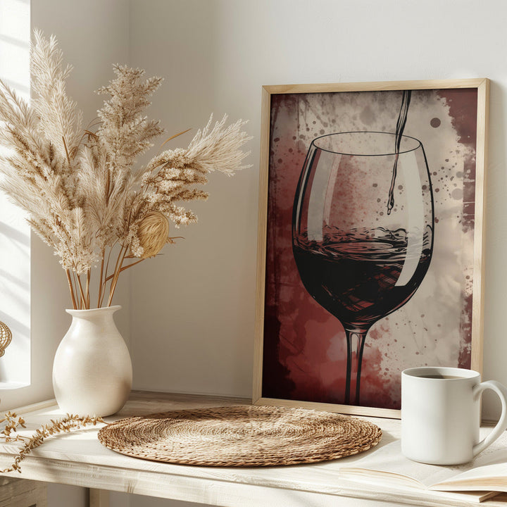 Red Red Wine No 5 - Stretched Canvas, Poster or Fine Art Print I Heart Wall Art