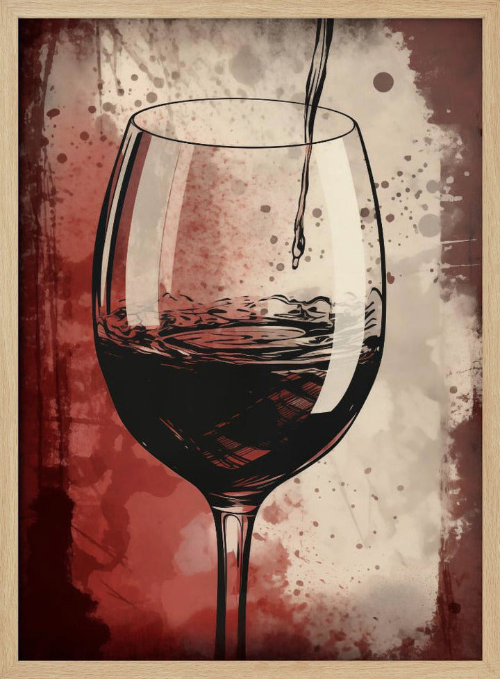 Red Red Wine No 5 - Stretched Canvas, Poster or Fine Art Print I Heart Wall Art