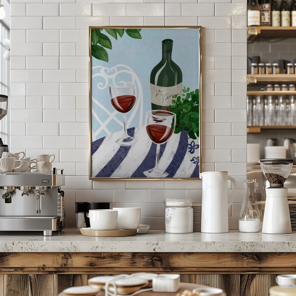 Red wine under the tree - Stretched Canvas, Poster or Fine Art Print I Heart Wall Art