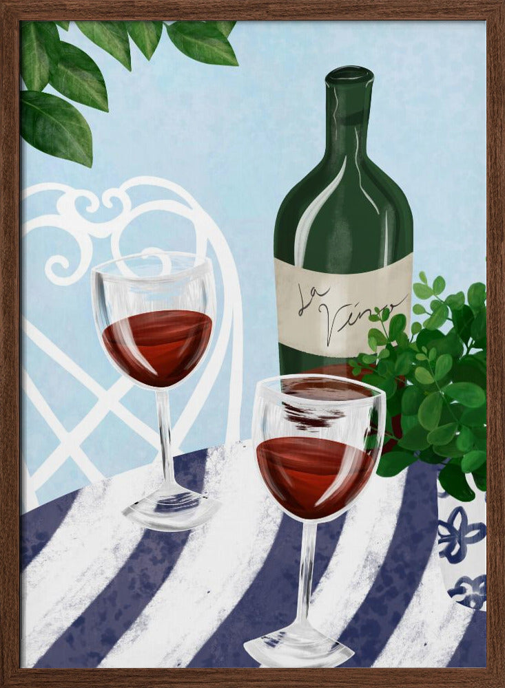 Red wine under the tree - Stretched Canvas, Poster or Fine Art Print I Heart Wall Art