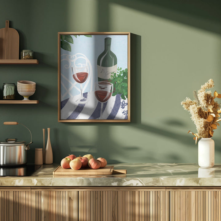 Red wine under the tree - Stretched Canvas, Poster or Fine Art Print I Heart Wall Art