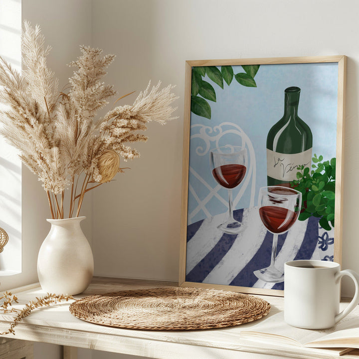 Red wine under the tree - Stretched Canvas, Poster or Fine Art Print I Heart Wall Art