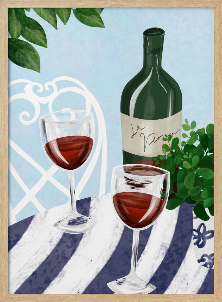 Red wine under the tree - Stretched Canvas, Poster or Fine Art Print I Heart Wall Art