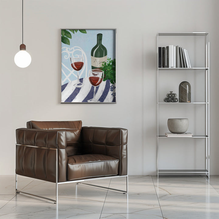Red wine under the tree - Stretched Canvas, Poster or Fine Art Print I Heart Wall Art