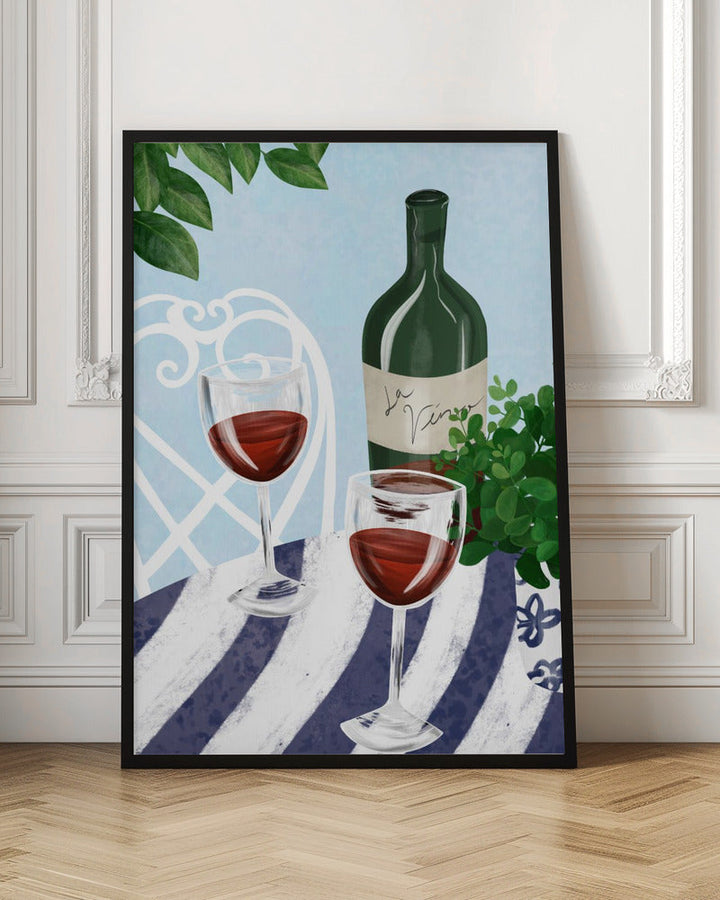 Red wine under the tree - Stretched Canvas, Poster or Fine Art Print I Heart Wall Art