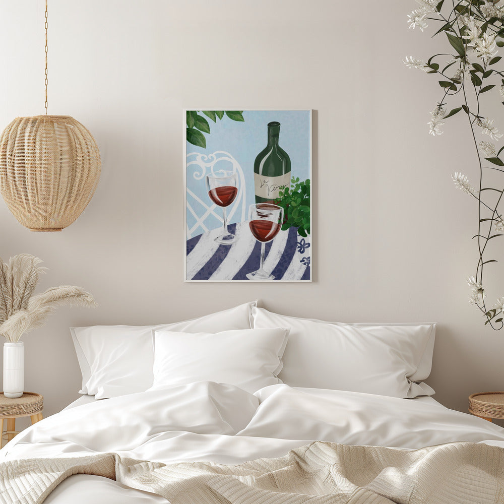 Red wine under the tree - Stretched Canvas, Poster or Fine Art Print I Heart Wall Art