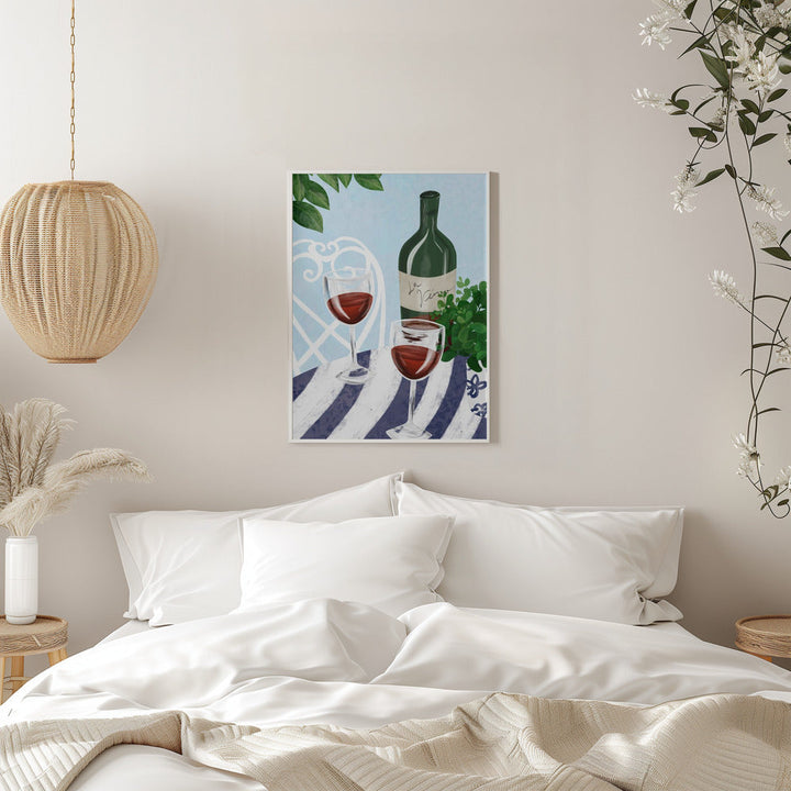 Red wine under the tree - Stretched Canvas, Poster or Fine Art Print I Heart Wall Art