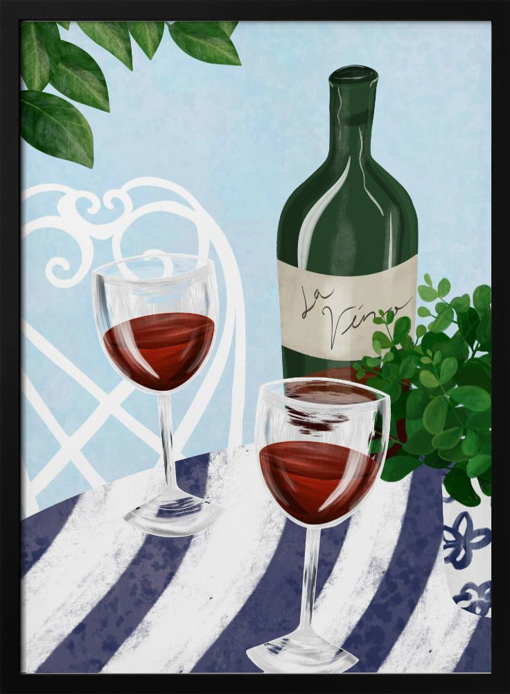 Red wine under the tree - Stretched Canvas, Poster or Fine Art Print I Heart Wall Art