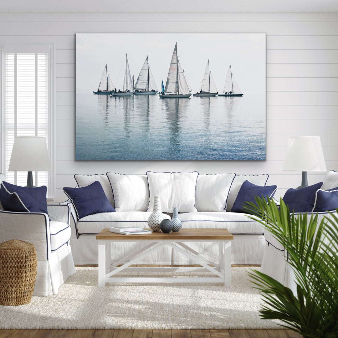Regatta - Sailing Yacht Race Wall Art Print  Photograph Stretched Canvas Wall Art - I Heart Wall Art