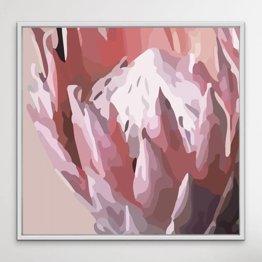 Remember Me - Pink Protea Floral Print Artwork On Paper Or Canvas - I Heart Wall Art