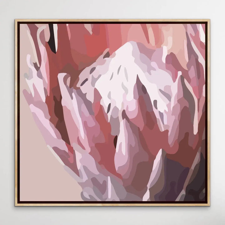 Remember Me - Pink Protea Floral Print Artwork On Paper Or Canvas - I Heart Wall Art