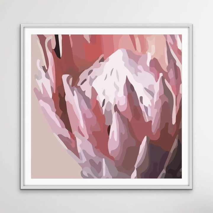 Remember Me - Pink Protea Floral Print Artwork On Paper Or Canvas - I Heart Wall Art