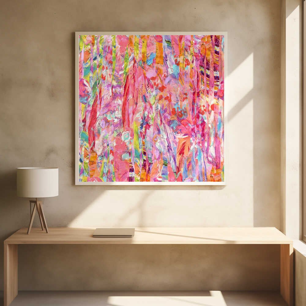 Repeatpattern Hotpinkgoddess Vibrant2 - Square Stretched Canvas, Poster or Fine Art Print - I Heart Wall Art - Poster Print, Canvas Print or Framed Art Print