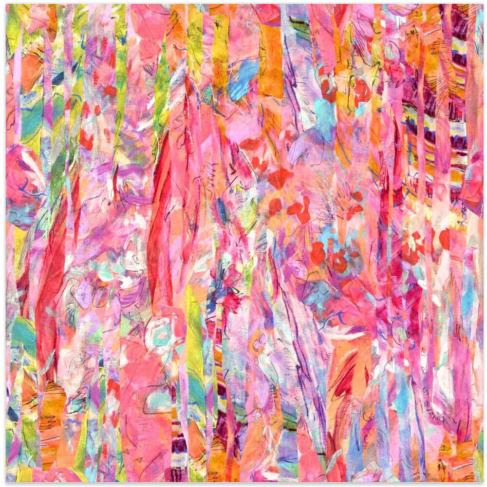 Repeatpattern Hotpinkgoddess Vibrant2 - Square Stretched Canvas, Poster or Fine Art Print - I Heart Wall Art - Poster Print, Canvas Print or Framed Art Print