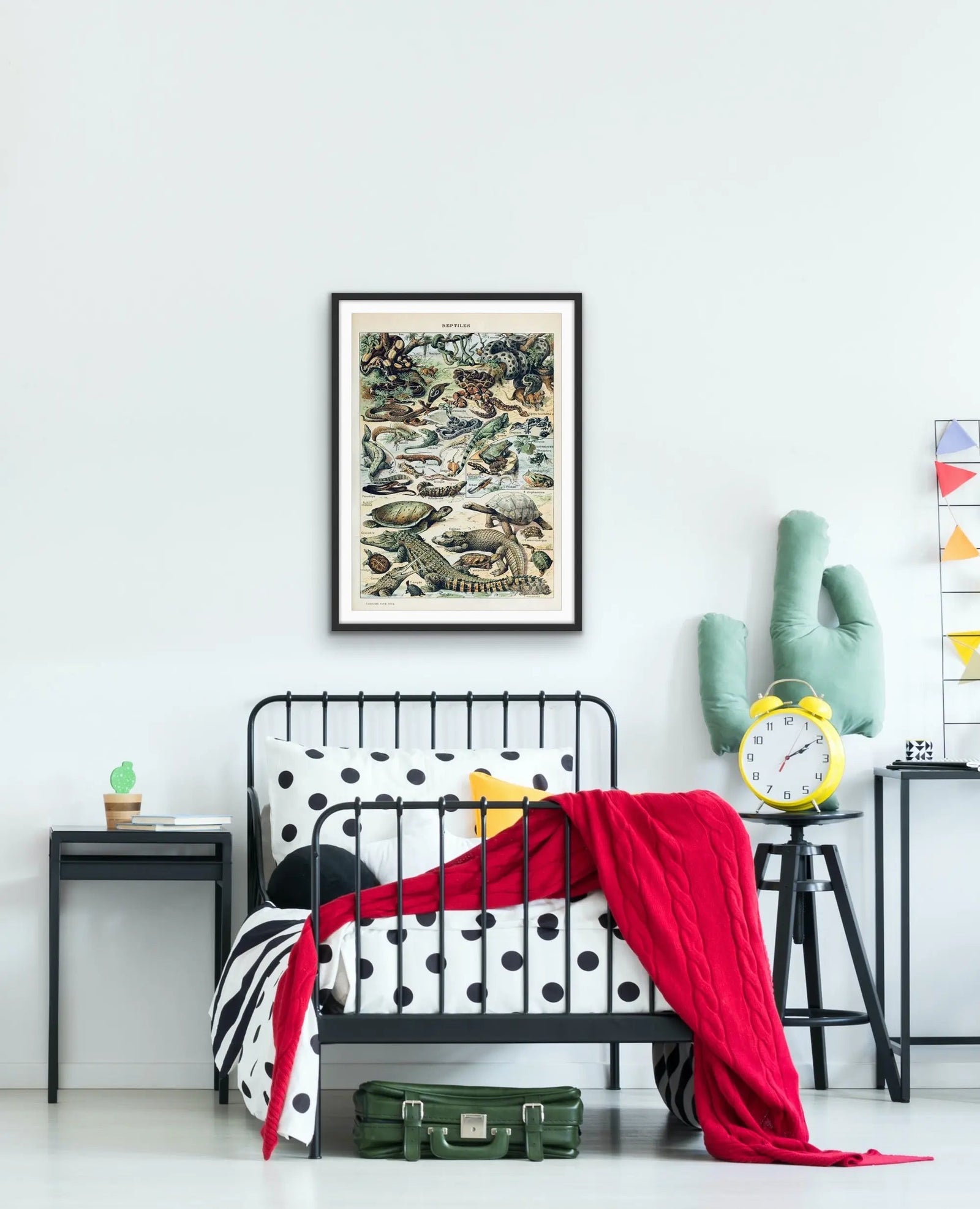 Reptiles Vintage Scientific Chart - Stretched Canvas Print or Framed Fine Art Print - Artwork I Heart Wall Art Australia