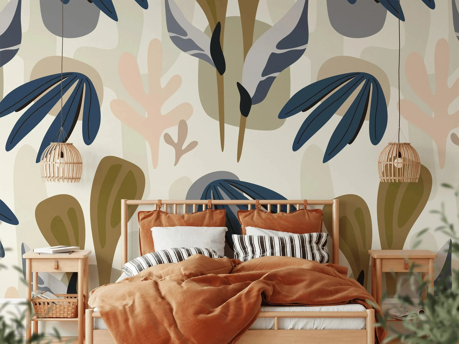 Retro Adventure Wallpaper In Green - Geometric Retro Vintage Style Wallpaper I Heart Wall Art Australia 