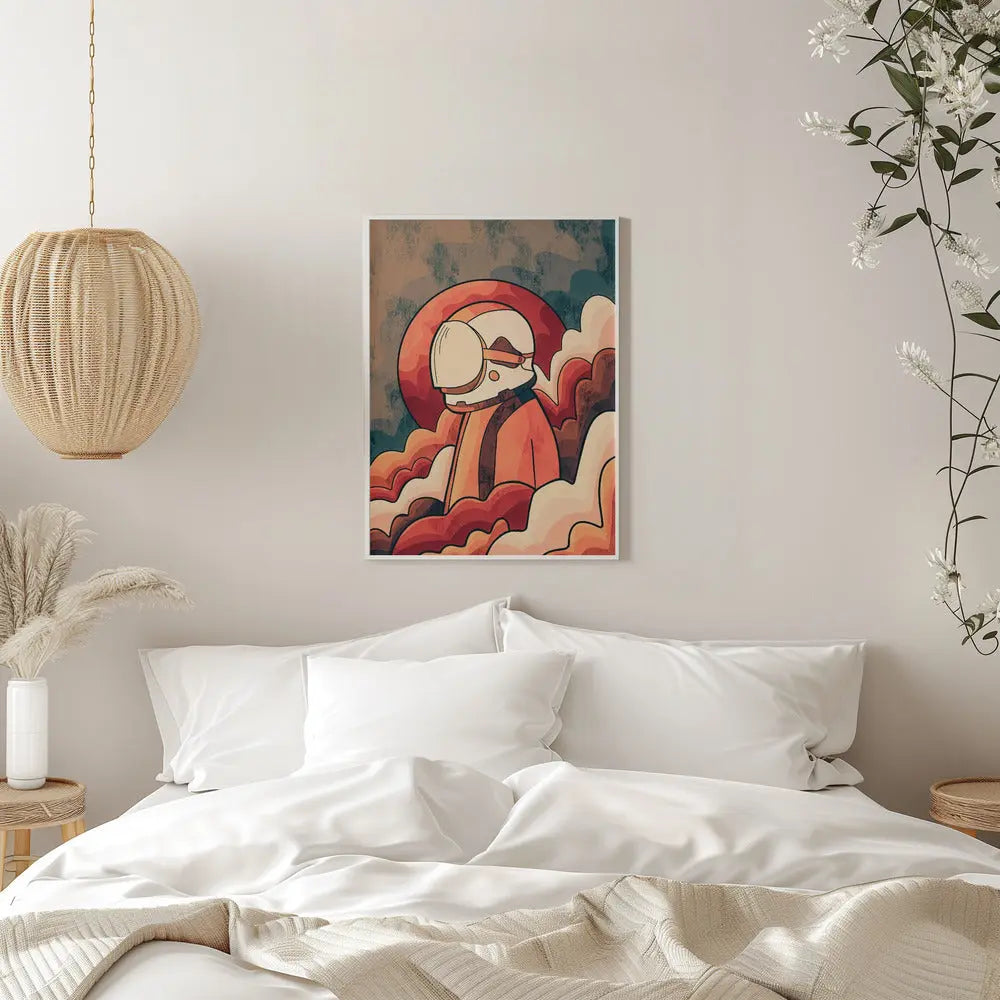 Retro Astronaut - Stretched Canvas, Poster or Fine Art Print I Heart Wall Art