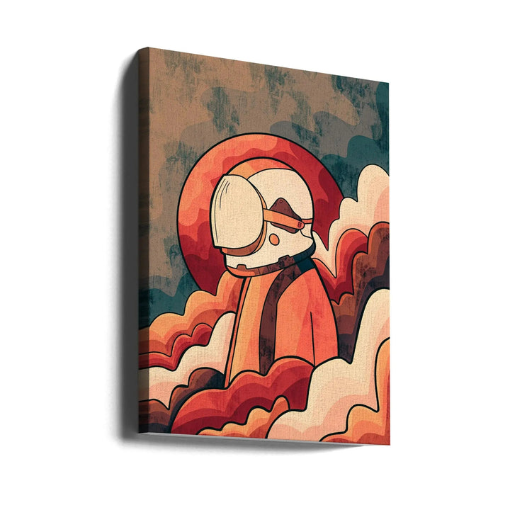 Retro Astronaut - Stretched Canvas, Poster or Fine Art Print I Heart Wall Art