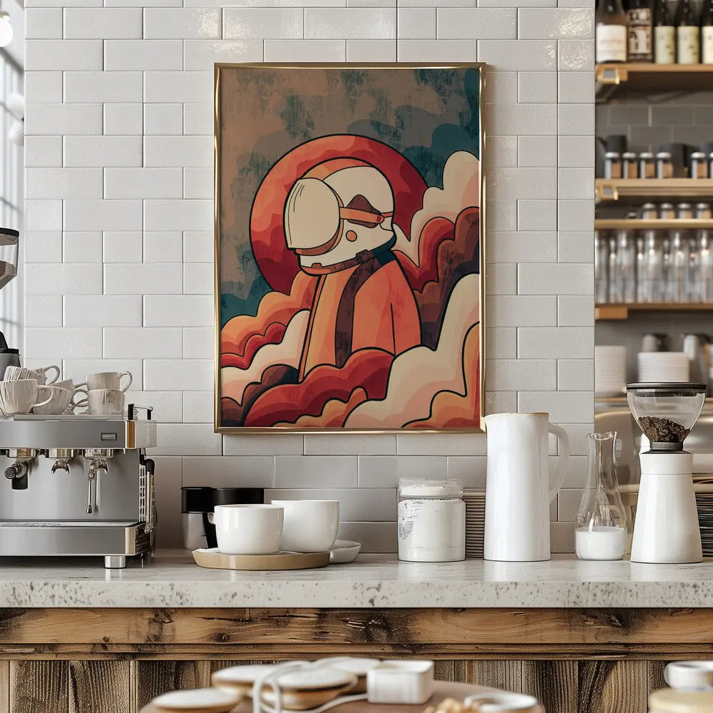 Retro Astronaut - Stretched Canvas, Poster or Fine Art Print I Heart Wall Art