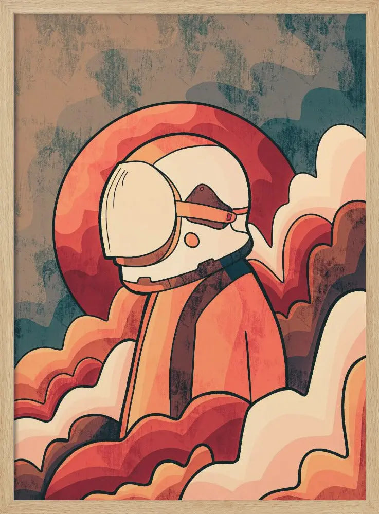 Retro Astronaut - Stretched Canvas, Poster or Fine Art Print I Heart Wall Art