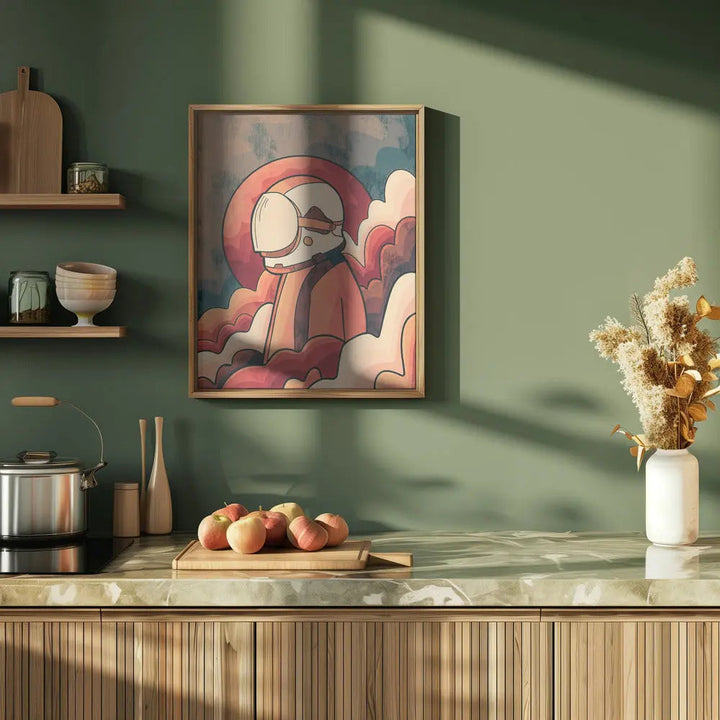 Retro Astronaut - Stretched Canvas, Poster or Fine Art Print I Heart Wall Art