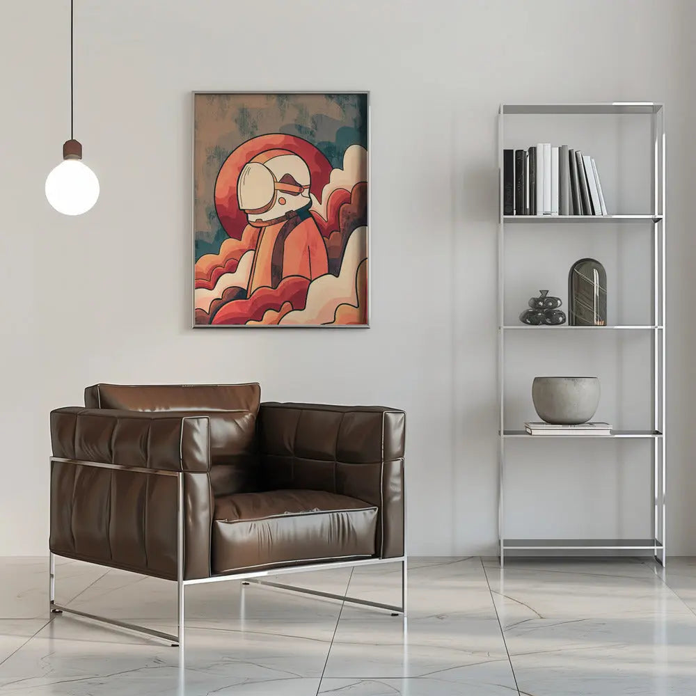 Retro Astronaut - Stretched Canvas, Poster or Fine Art Print I Heart Wall Art