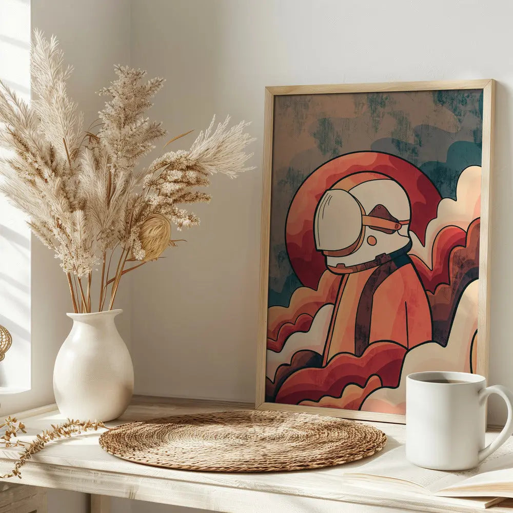 Retro Astronaut - Stretched Canvas, Poster or Fine Art Print I Heart Wall Art