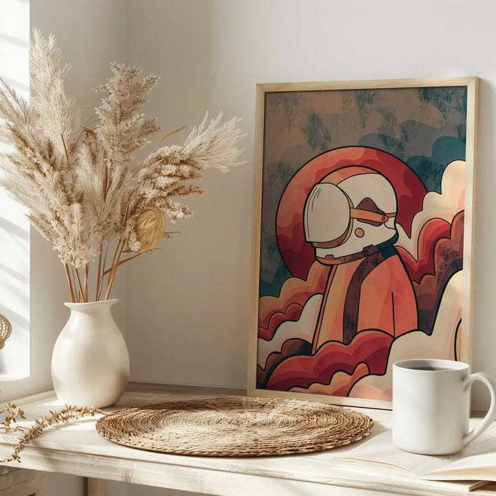 Retro Astronaut - Stretched Canvas, Poster or Fine Art Print I Heart Wall Art