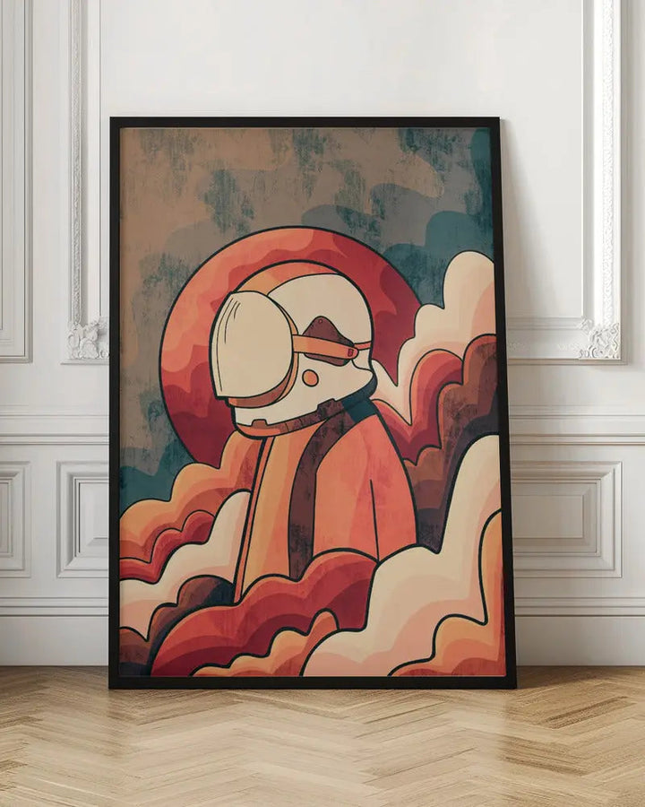 Retro Astronaut - Stretched Canvas, Poster or Fine Art Print I Heart Wall Art