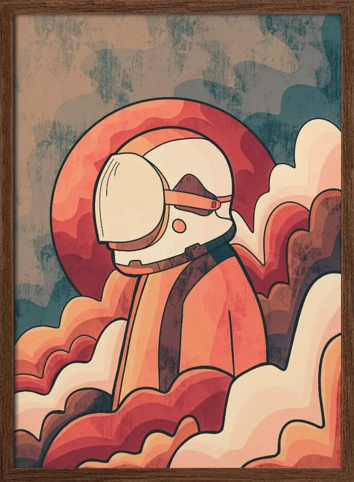 Retro Astronaut - Stretched Canvas, Poster or Fine Art Print I Heart Wall Art