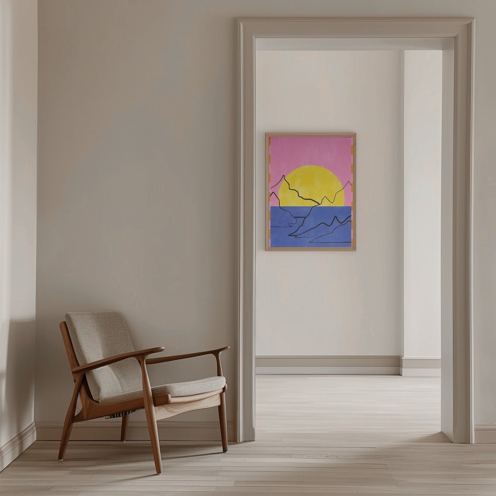 Retro Horizon Glow - Stretched Canvas, Poster or Fine Art Print - I Heart Wall Art - Poster Print, Canvas Print or Framed Art Print