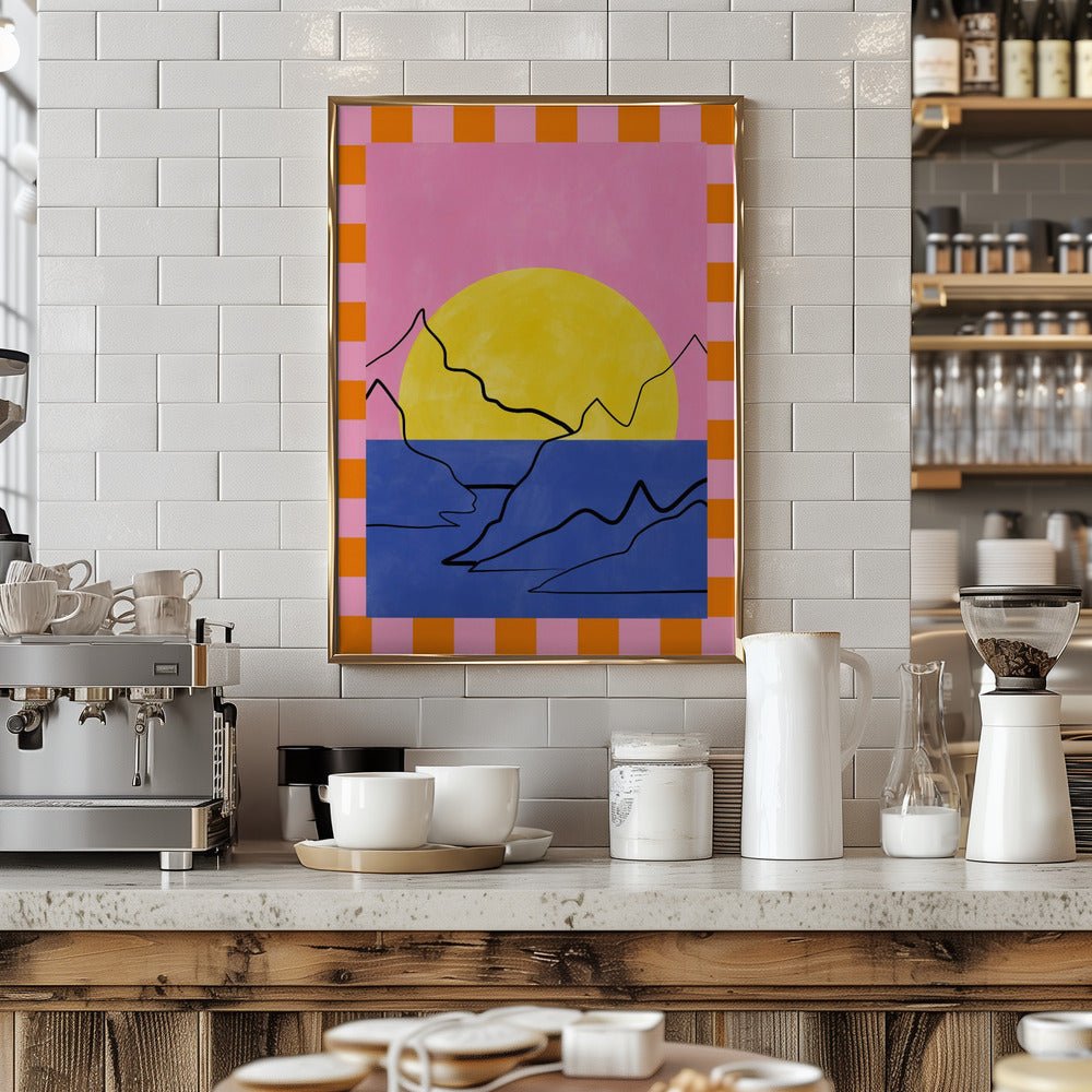 Retro Horizon Glow - Stretched Canvas, Poster or Fine Art Print - I Heart Wall Art - Poster Print, Canvas Print or Framed Art Print