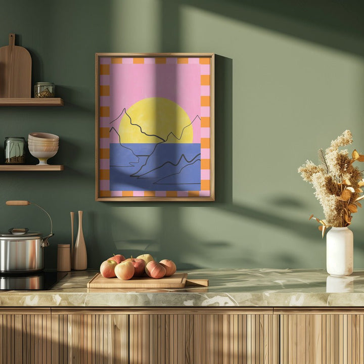 Retro Horizon Glow - Stretched Canvas, Poster or Fine Art Print - I Heart Wall Art - Poster Print, Canvas Print or Framed Art Print