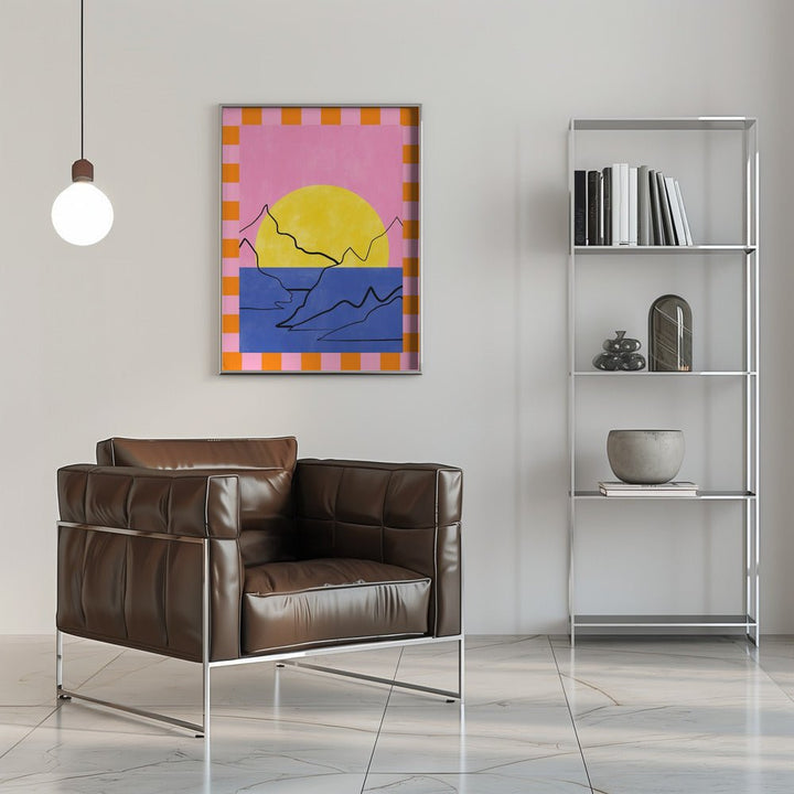 Retro Horizon Glow - Stretched Canvas, Poster or Fine Art Print - I Heart Wall Art - Poster Print, Canvas Print or Framed Art Print