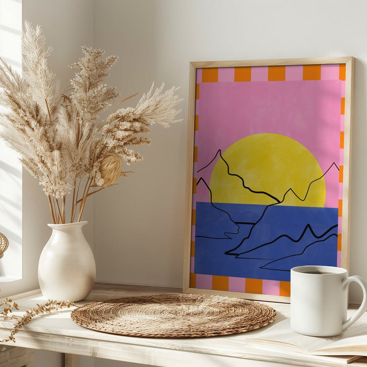 Retro Horizon Glow - Stretched Canvas, Poster or Fine Art Print - I Heart Wall Art - Poster Print, Canvas Print or Framed Art Print
