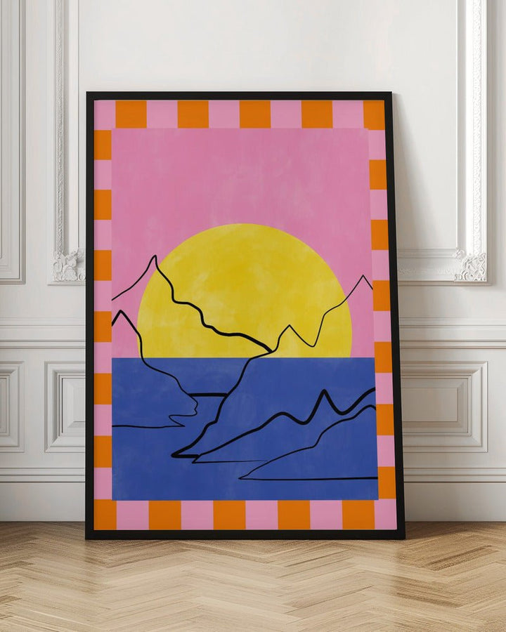 Retro Horizon Glow - Stretched Canvas, Poster or Fine Art Print - I Heart Wall Art - Poster Print, Canvas Print or Framed Art Print