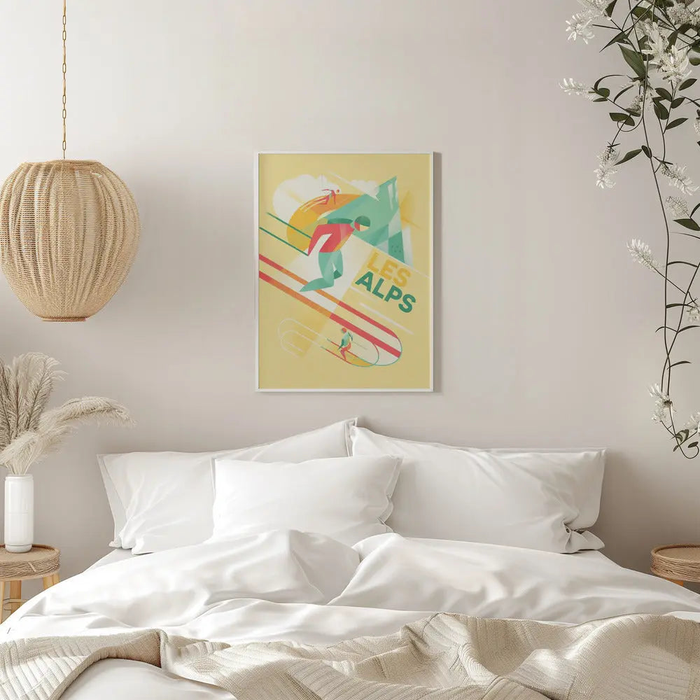 Retro Ski - Stretched Canvas, Poster or Fine Art Print I Heart Wall Art