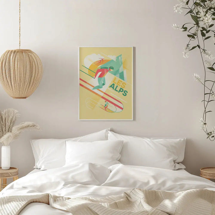 Retro Ski - Stretched Canvas, Poster or Fine Art Print I Heart Wall Art