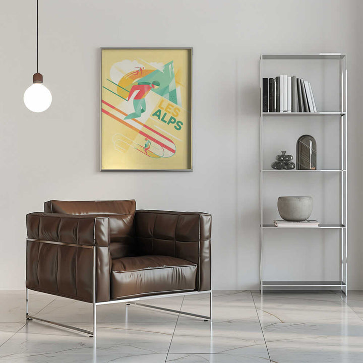 Retro Ski - Stretched Canvas, Poster or Fine Art Print - I Heart Wall Art - Poster Print, Canvas Print or Framed Art Print