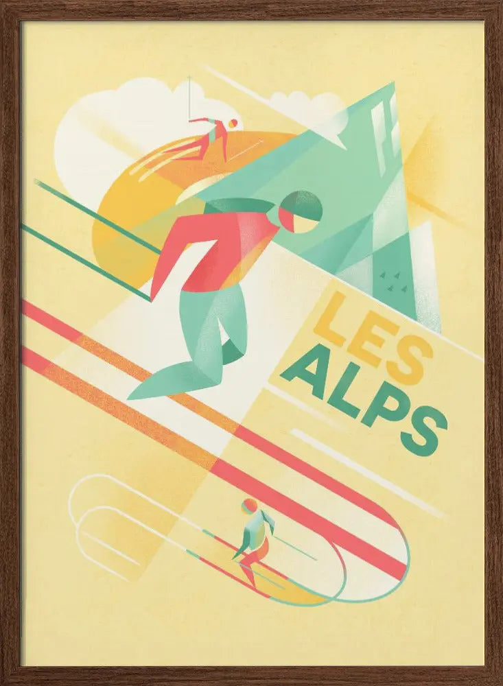 Retro Ski - Stretched Canvas, Poster or Fine Art Print I Heart Wall Art