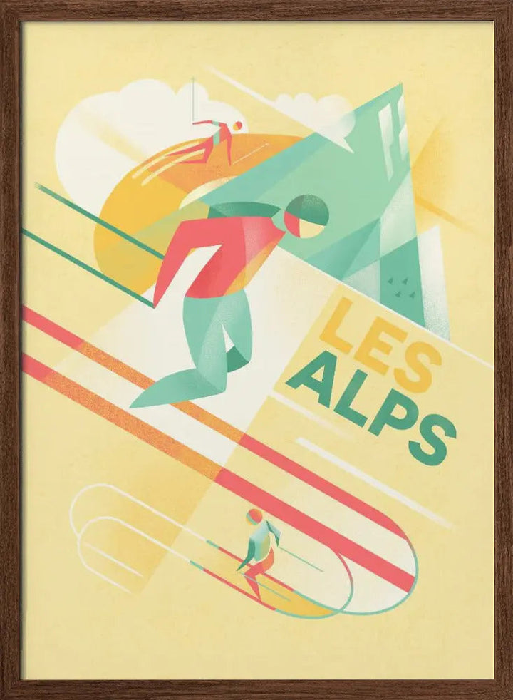 Retro Ski - Stretched Canvas, Poster or Fine Art Print I Heart Wall Art